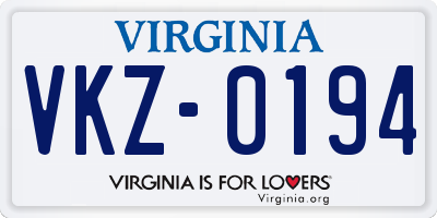 VA license plate VKZ0194