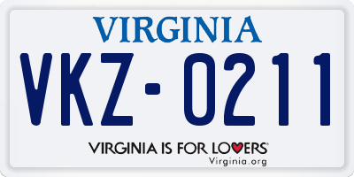 VA license plate VKZ0211