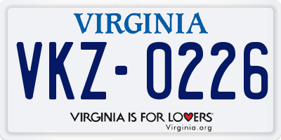 VA license plate VKZ0226