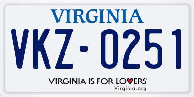 VA license plate VKZ0251