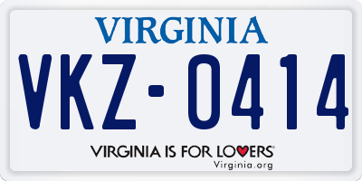 VA license plate VKZ0414