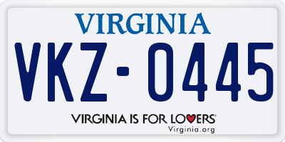 VA license plate VKZ0445