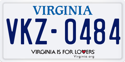 VA license plate VKZ0484