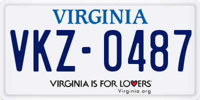 VA license plate VKZ0487