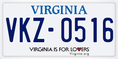 VA license plate VKZ0516