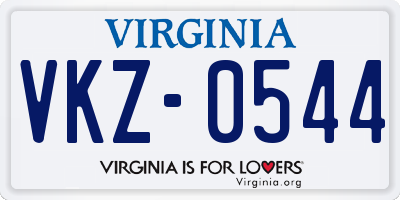 VA license plate VKZ0544