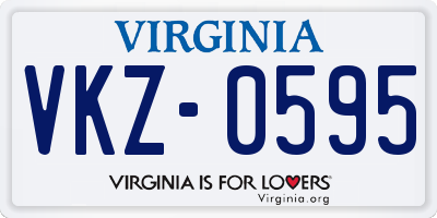 VA license plate VKZ0595