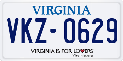 VA license plate VKZ0629