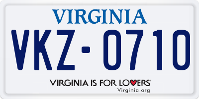 VA license plate VKZ0710