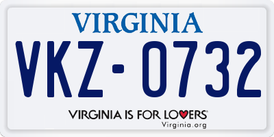 VA license plate VKZ0732