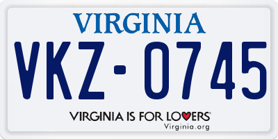 VA license plate VKZ0745