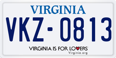 VA license plate VKZ0813