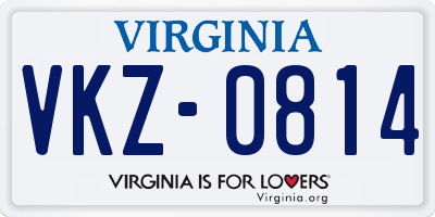 VA license plate VKZ0814