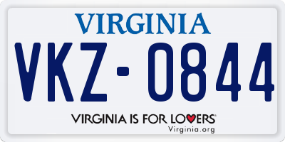VA license plate VKZ0844
