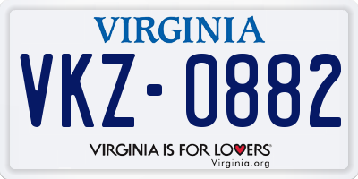 VA license plate VKZ0882