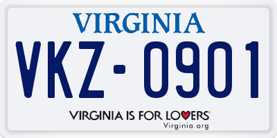 VA license plate VKZ0901