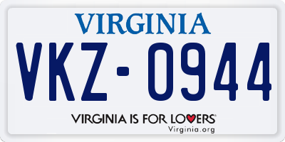 VA license plate VKZ0944