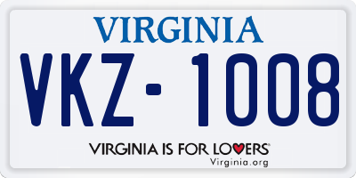 VA license plate VKZ1008