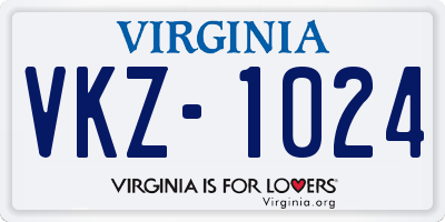 VA license plate VKZ1024