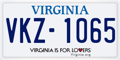 VA license plate VKZ1065