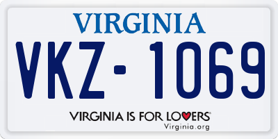 VA license plate VKZ1069