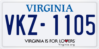VA license plate VKZ1105