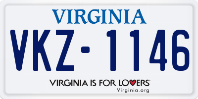 VA license plate VKZ1146