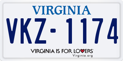 VA license plate VKZ1174