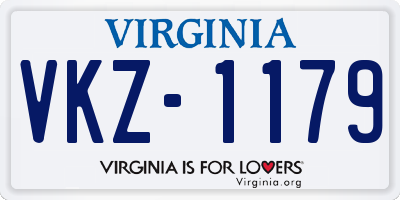 VA license plate VKZ1179