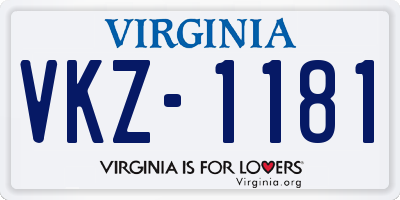 VA license plate VKZ1181