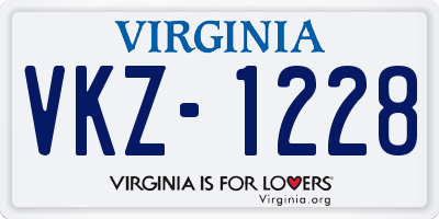 VA license plate VKZ1228
