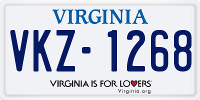 VA license plate VKZ1268