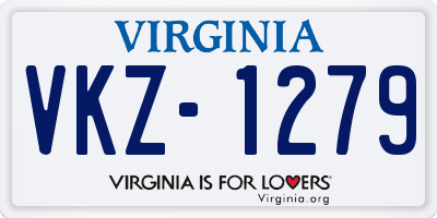 VA license plate VKZ1279