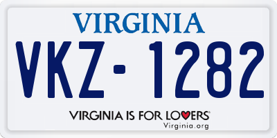 VA license plate VKZ1282