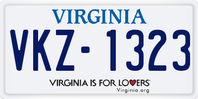 VA license plate VKZ1323