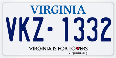 VA license plate VKZ1332