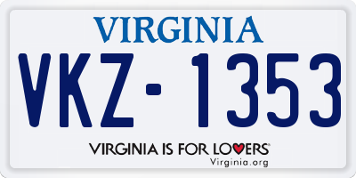 VA license plate VKZ1353