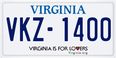 VA license plate VKZ1400