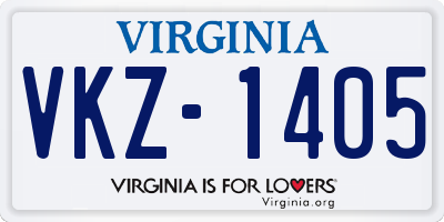 VA license plate VKZ1405