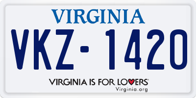 VA license plate VKZ1420