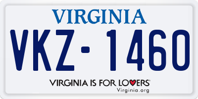 VA license plate VKZ1460