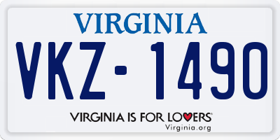 VA license plate VKZ1490