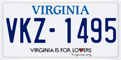 VA license plate VKZ1495
