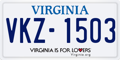 VA license plate VKZ1503