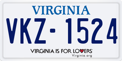 VA license plate VKZ1524