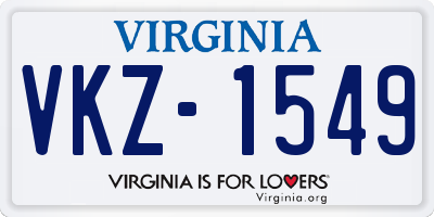 VA license plate VKZ1549