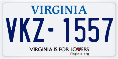VA license plate VKZ1557