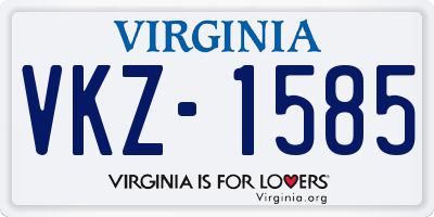 VA license plate VKZ1585