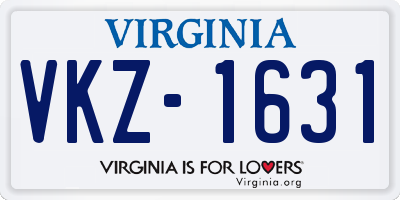 VA license plate VKZ1631
