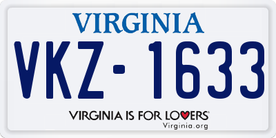 VA license plate VKZ1633